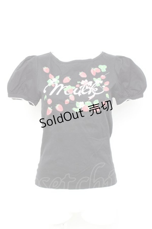 画像1: MILK / パフBERRY Tee  黒 Y-26-02-17-039-ML-TS-SZ-ZY (1)