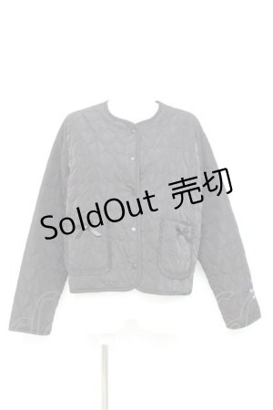 画像: m petit by misako / クロミタフタハートキルトジャケット L 中黒 Y-26-02-17-045-LO-JA-SZ-ZT0220E