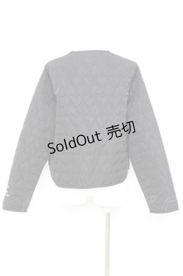 画像2: m petit by misako / クロミタフタハートキルトジャケット L 中黒 Y-26-02-17-045-LO-JA-SZ-ZT0220E (2)