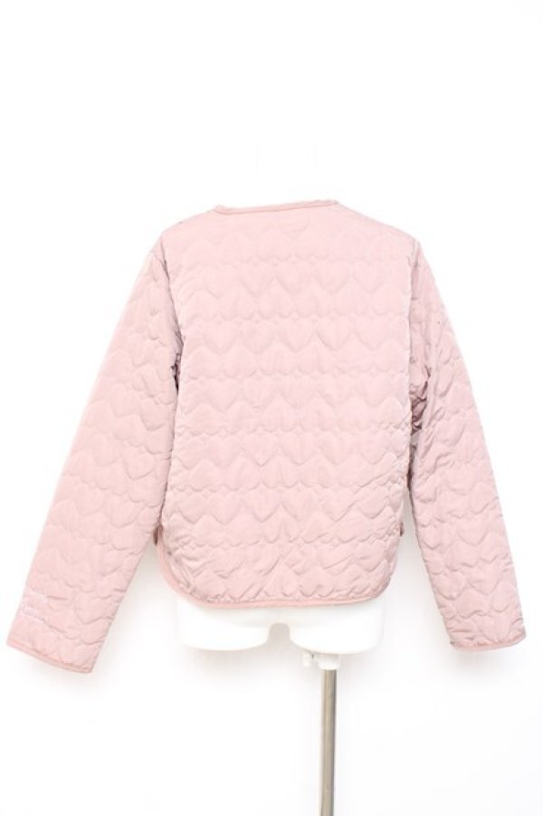 画像2: m petit by misako / マイメロタフタハートキルトジャケット L 濃桃 Y-26-02-17-046-LO-BL-SZ-ZY (2)