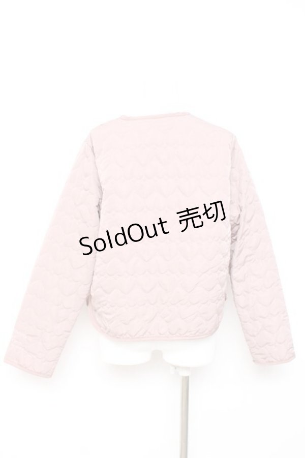 画像2: m petit by misako / マイメロタフタハートキルトジャケット L 濃桃 Y-26-02-17-046-LO-BL-SZ-ZY (2)