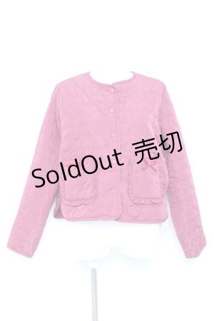 画像: m petit by misako / キティタフタハートキルトジャケット L 濃赤 Y-26-02-17-047-LO-JA-SZ-ZT0220E