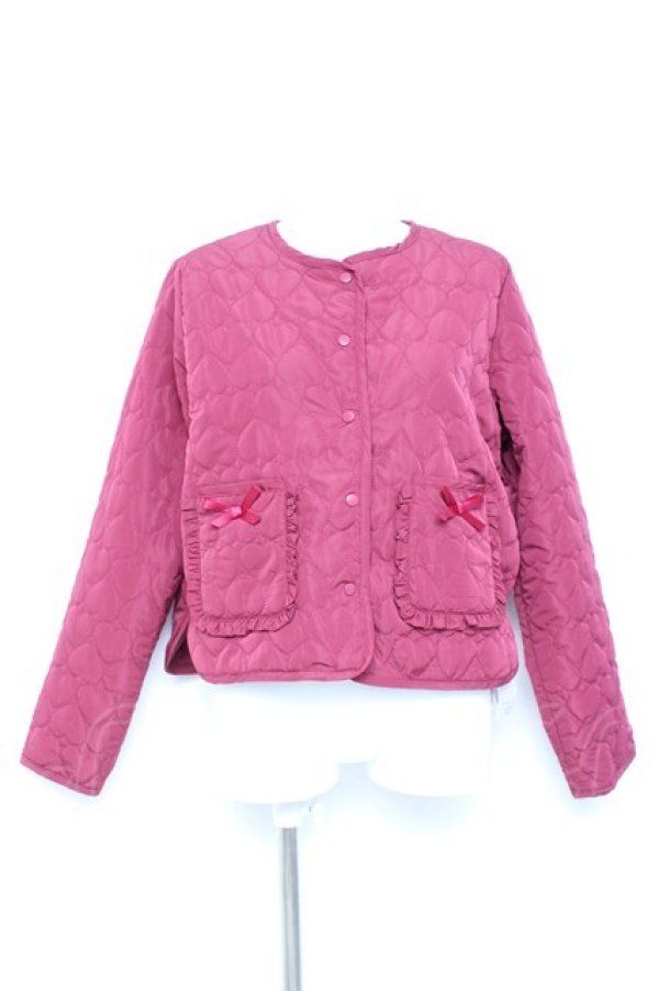 画像1: m petit by misako / キティタフタハートキルトジャケット L 濃赤 Y-26-02-17-047-LO-JA-SZ-ZY (1)