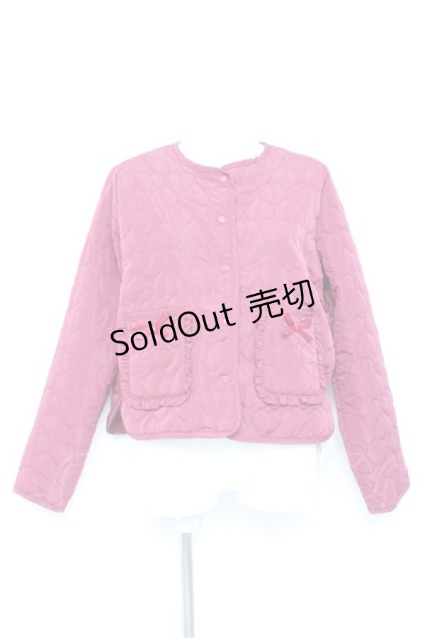 画像1: m petit by misako / キティタフタハートキルトジャケット L 濃赤 Y-26-02-17-047-LO-JA-SZ-ZT0220E (1)