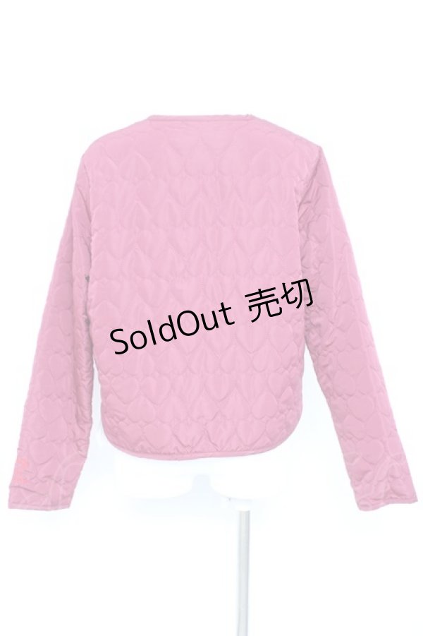 画像2: m petit by misako / キティタフタハートキルトジャケット L 濃赤 Y-26-02-17-047-LO-JA-SZ-ZT0220E (2)