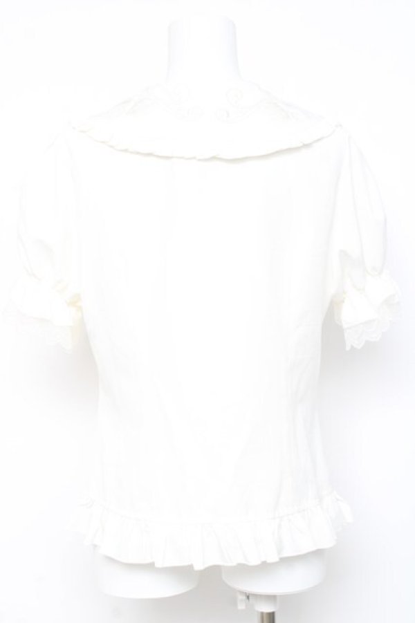 画像2: lolitimes / 刺繍フリルブラウス  白 Y-26-02-17-049-LO-BL-SZ-ZY (2)