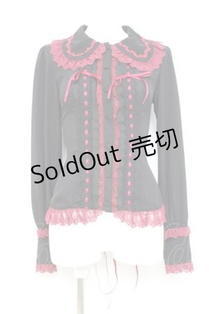 画像: Vallee lys / Dreams Ladder Lace Long Sleeved Blouse  ブラック×ワイン Y-26-02-17-052-GO-BL-SZ-ZY