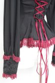 画像4: Vallee lys / Dreams Ladder Lace Long Sleeved Blouse  ブラック×ワイン Y-26-02-17-052-GO-BL-SZ-ZY (4)
