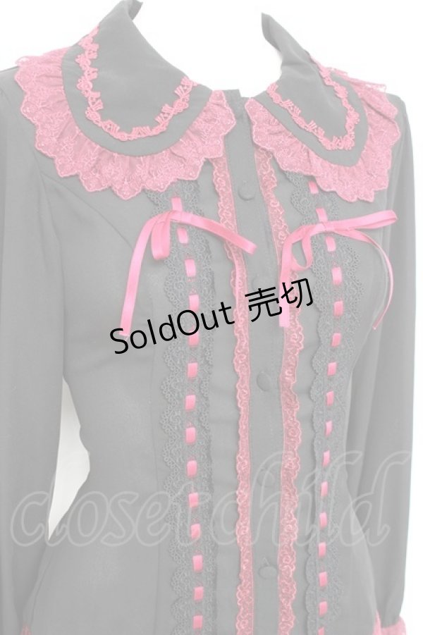 画像5: Vallee lys / Dreams Ladder Lace Long Sleeved Blouse  ブラック×ワイン Y-26-02-17-052-GO-BL-SZ-ZY (5)