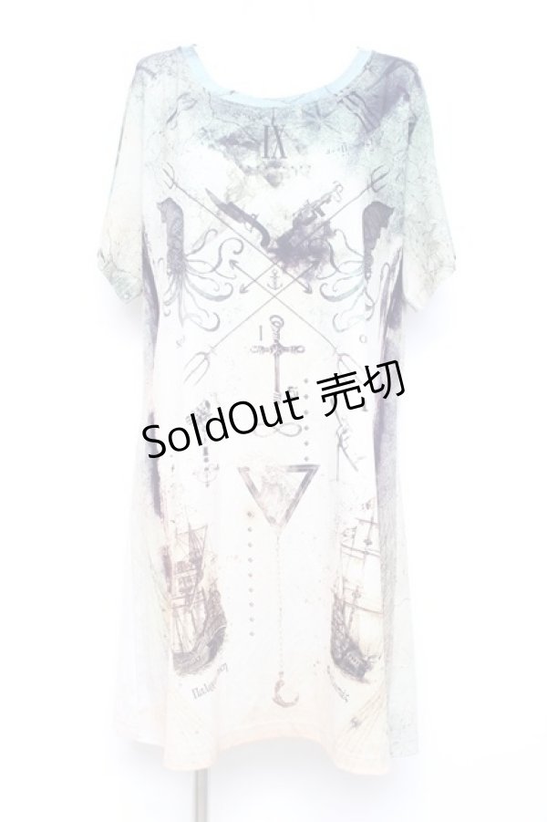 画像1: Ozz Croce / いかさんコラボフロントクロスTシャツ  ベージュ Y-26-02-17-054-OO-TO-SZ-ZY (1)