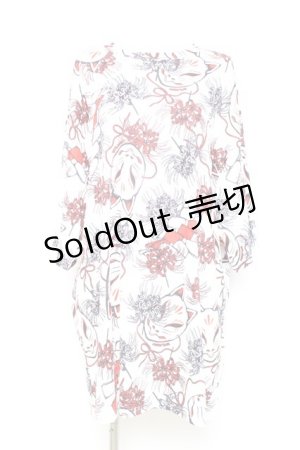 画像: ACDC RAG / 狐面と彼岸花半袖チュニックヒュージＴシャツ  白 Y-26-02-17-058-PU-TO-SZ-ZY