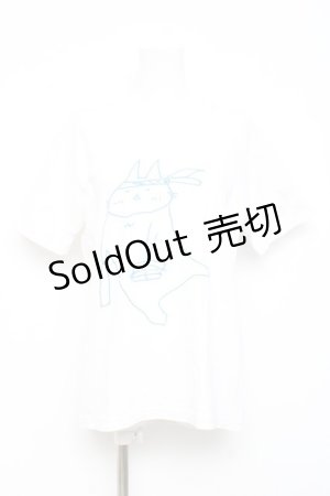 画像: MINT NeKO / 酔っぱらいネコプリントTシャツ L 白 Y-26-02-17-066-HN-TO-SZ-ZY