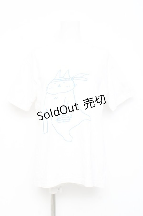 画像1: MINT NeKO / 酔っぱらいネコプリントTシャツ L 白 Y-26-02-17-066-HN-TO-SZ-ZY (1)