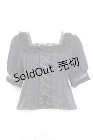 画像: DearMyLove / 蝶々チャームチョーカーレースアップハトメブレードブラウス L 黒 Y-26-02-17-067-EL-BL-SZ-ZY