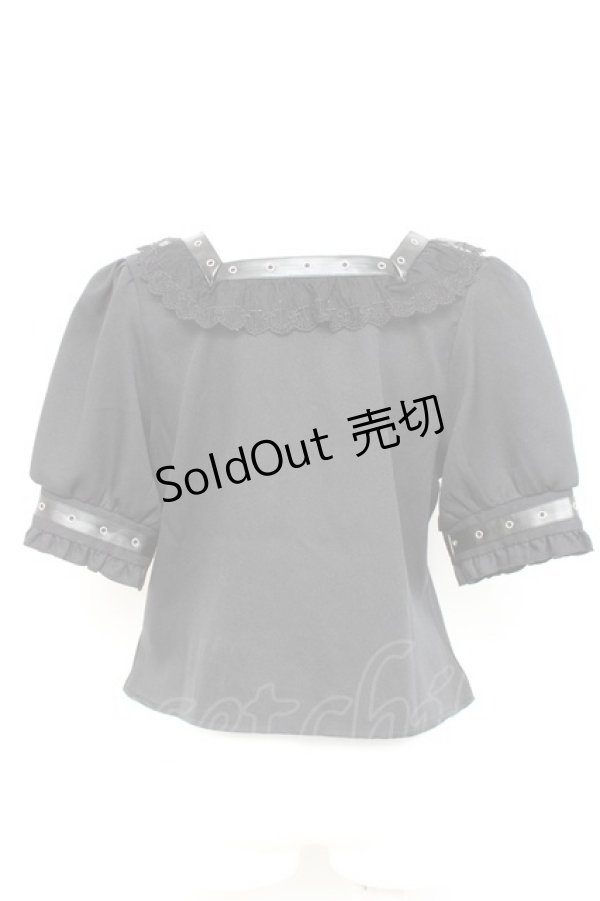 画像2: DearMyLove / 蝶々チャームチョーカーレースアップハトメブレードブラウス L 黒 Y-26-02-17-067-EL-BL-SZ-ZY (2)