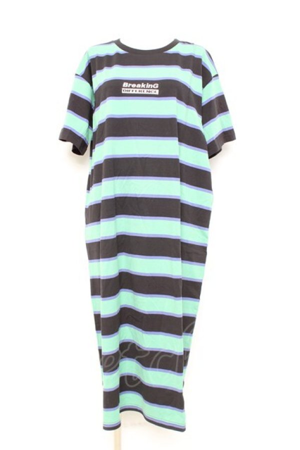 画像1: RNA / ボーダーカットワンピース M 黒×緑×紫 Y-26-02-17-068-PU-OP-SZ-ZY (1)