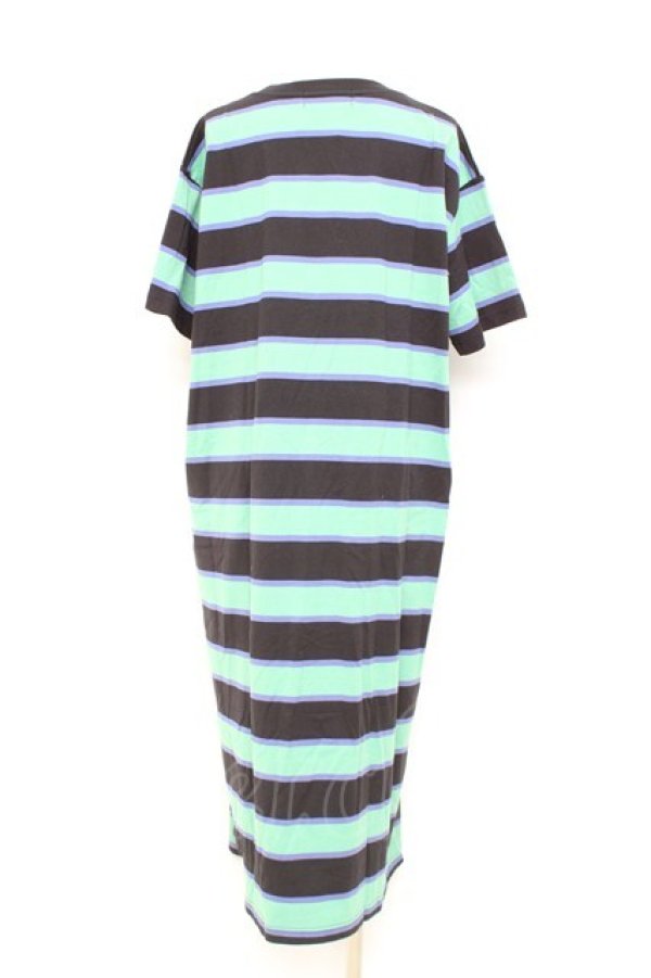 画像2: RNA / ボーダーカットワンピース M 黒×緑×紫 Y-26-02-17-068-PU-OP-SZ-ZY (2)