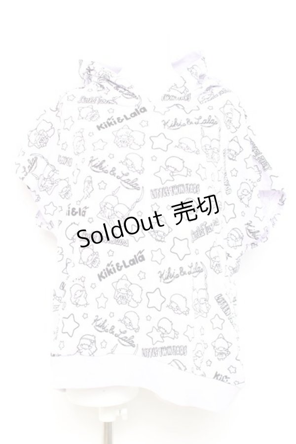 画像1: LISTEN FLAVOR / キキとララのファンシー総柄半袖パーカー F ラベンダー Y-26-02-17-069-PU-TO-SZ-ZY (1)