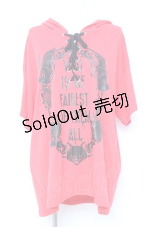 画像: LISTEN FLAVOR / 黒猫袖リングパーカー F 赤 Y-26-02-17-070-PU-TO-SZ-ZY