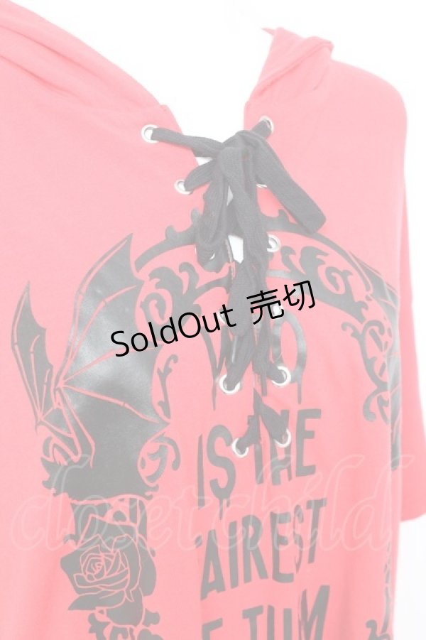 画像4: LISTEN FLAVOR / 黒猫袖リングパーカー F 赤 Y-26-02-17-070-PU-TO-SZ-ZY (4)