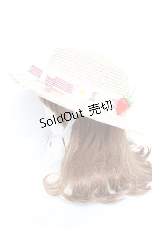 画像2: LOLITAその他 / いちごとマーガレットの麦わら帽子  ベージュ Y-26-02-17-009-LO-AC-SZ-ZY (2)