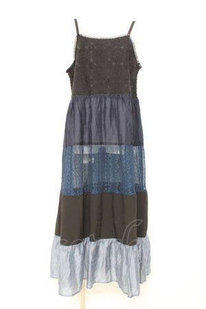 画像: axes femme NOSTALGIE / 配色ティアードキャミワンピース F ブルー Y-26-02-17-075-AX-OP-SZ-ZY