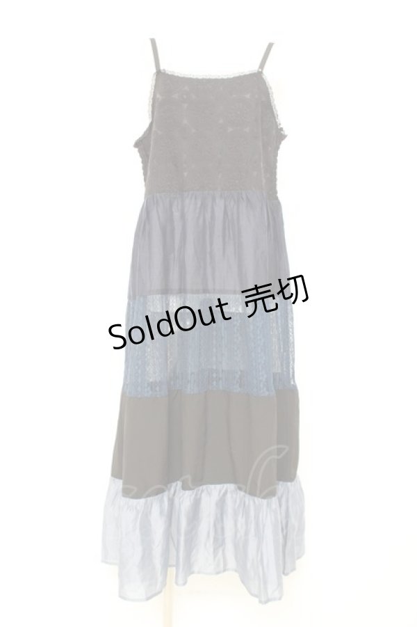 画像1: axes femme NOSTALGIE / 配色ティアードキャミワンピース F ブルー Y-26-02-17-075-AX-OP-SZ-ZY (1)