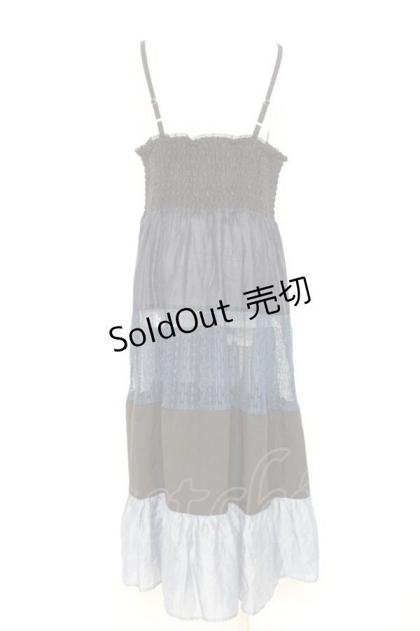 画像2: axes femme NOSTALGIE / 配色ティアードキャミワンピース F ブルー Y-26-02-17-075-AX-OP-SZ-ZY (2)