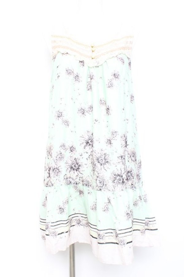 画像1: axes femme / デイジー柄チュニック M ミント Y-26-02-17-076-AX-OP-SZ-ZY (1)