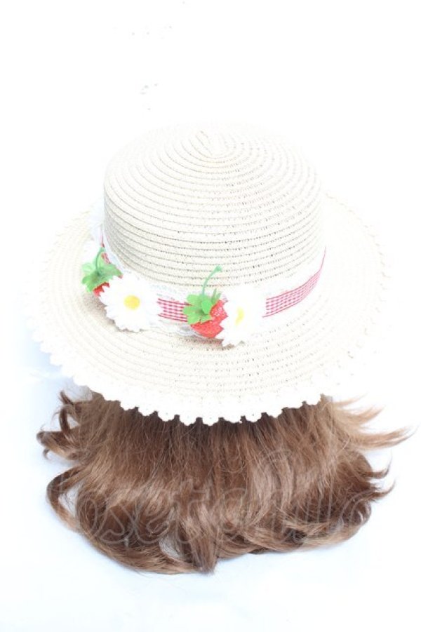 画像3: LOLITAその他 / いちごとマーガレットの麦わら帽子  ベージュ Y-26-02-17-009-LO-AC-SZ-ZY (3)