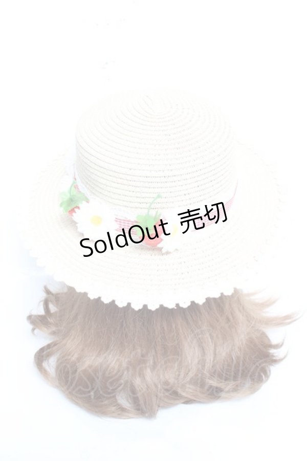 画像3: LOLITAその他 / いちごとマーガレットの麦わら帽子  ベージュ Y-26-02-17-009-LO-AC-SZ-ZY (3)