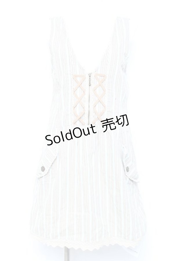 画像1: axes femme / レジメ柄ジャンスカ M ベージュ Y-26-02-17-077-AX-OP-SZ-ZY (1)