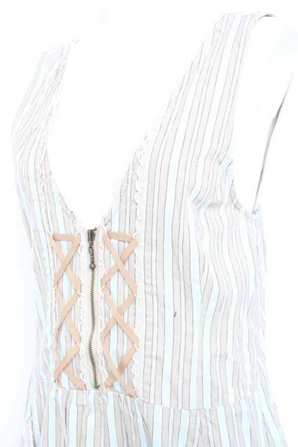 画像3: axes femme / レジメ柄ジャンスカ M ベージュ Y-26-02-17-077-AX-OP-SZ-ZY (3)