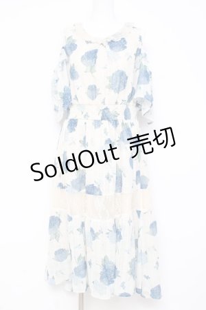 画像: axes femme / 紫陽花柄ロングワンピース F 生成り Y-26-02-17-079-AX-OP-SZ-ZS