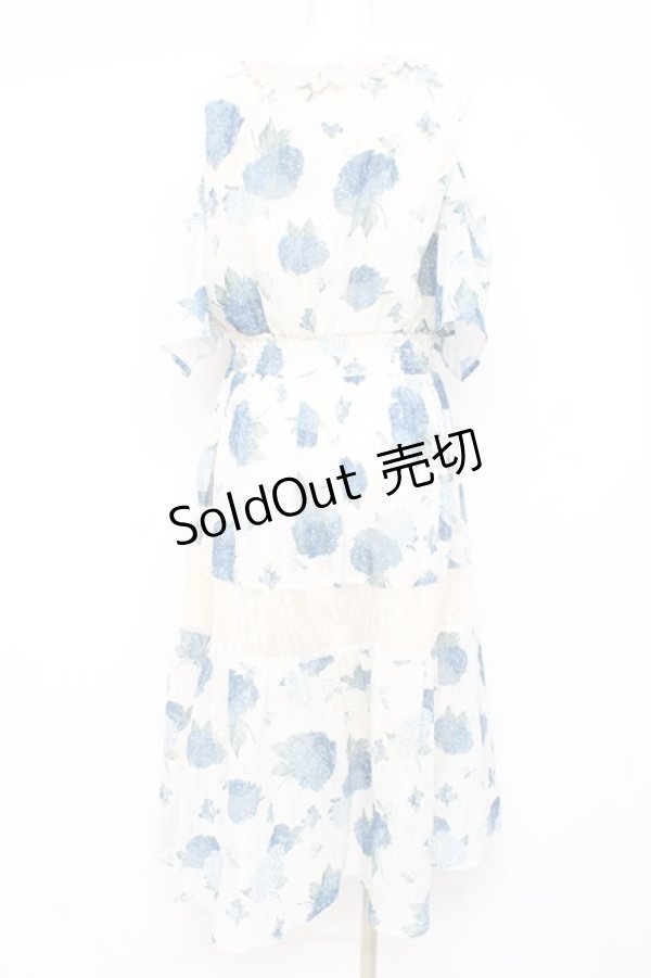 画像2: axes femme / 紫陽花柄ロングワンピース F 生成り Y-26-02-17-079-AX-OP-SZ-ZS (2)