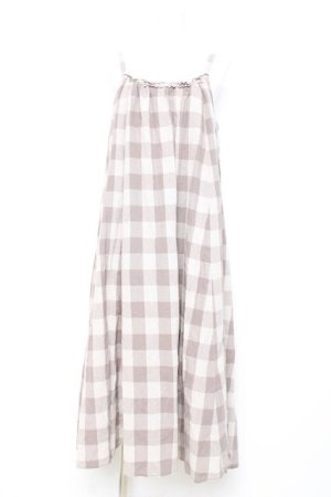 画像: axes femme / ブロックチェック柄キャミワンピース F ベージュ Y-26-02-17-080-AX-OP-SZ-ZY