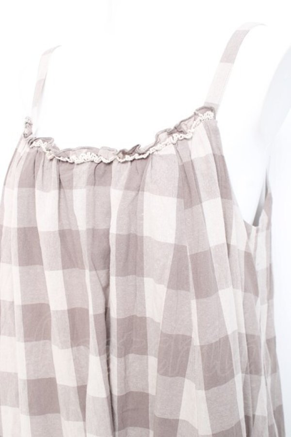 画像3: axes femme / ブロックチェック柄キャミワンピース F ベージュ Y-26-02-17-080-AX-OP-SZ-ZY (3)