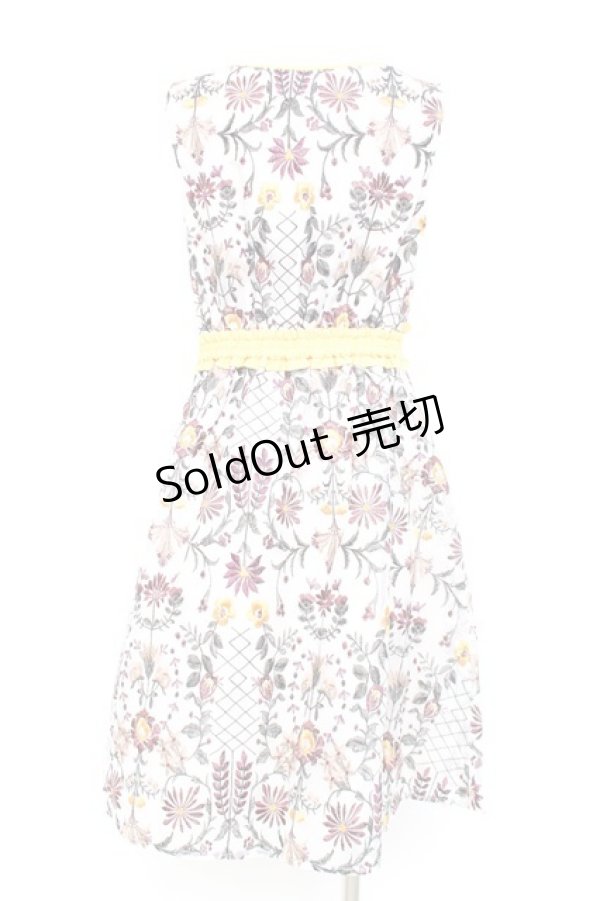 画像2: axes femme NOSTALGIE / 総刺繍オーガンジーワンピース M キナリ Y-26-02-17-081-AX-OP-SZ-ZS (2)