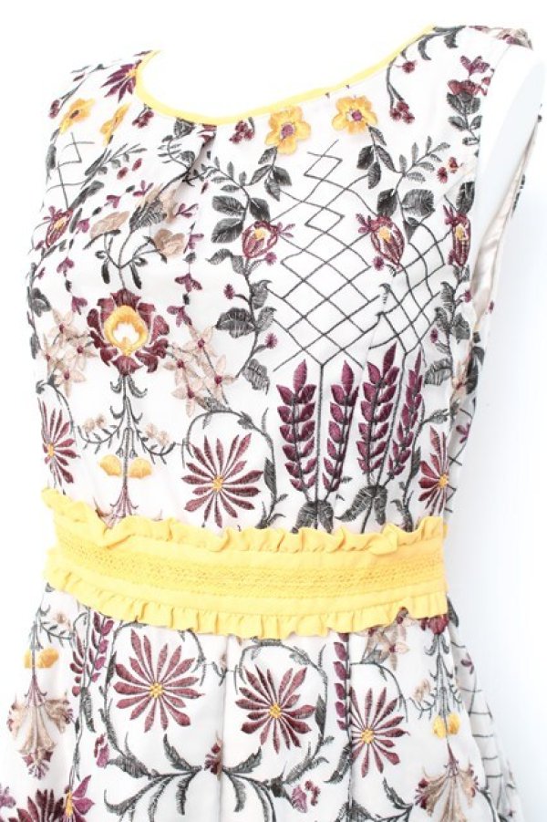 画像3: axes femme NOSTALGIE / 総刺繍オーガンジーワンピース M キナリ Y-26-02-17-081-AX-OP-SZ-ZY (3)