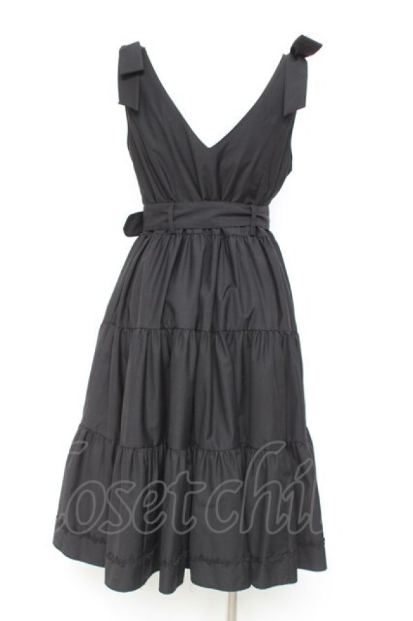 画像2: axes femme POETIQUE / 刺繍肩リボンジャンドレ M 黒. Y-26-02-17-083-AX-OP-SZ-ZY (2)