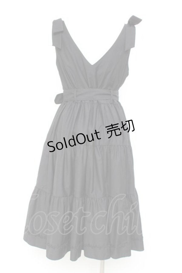 画像2: axes femme POETIQUE / 刺繍肩リボンジャンドレ M 黒. Y-26-02-17-083-AX-OP-SZ-ZY (2)