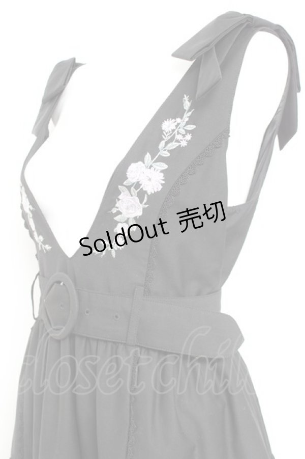 画像3: axes femme POETIQUE / 刺繍肩リボンジャンドレ M 黒. Y-26-02-17-083-AX-OP-SZ-ZY (3)