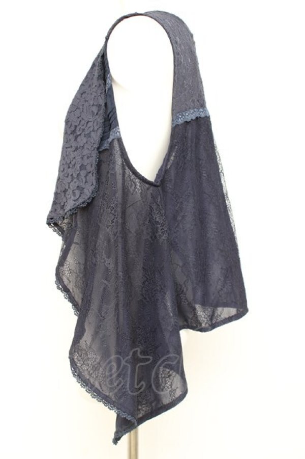 画像2: axes femme / レースベストＸチュールジレ F 紺 Y-26-02-17-084-AX-TO-SZ-ZY (2)