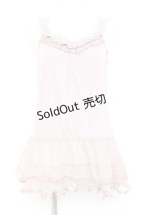 画像1: axes femme / 裾チュールタンクトップ M アワピンク Y-26-02-17-085-AX-TO-SZ-ZY (1)