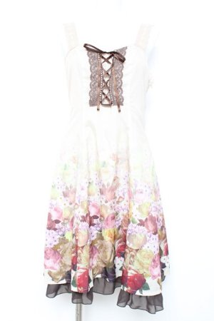 画像: axes femme / 裾グラデ花柄ワンピース M ベージュ Y-26-02-17-086-AX-OP-SZ-ZY