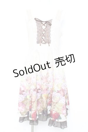 画像: axes femme / 裾グラデ花柄ワンピース M ベージュ Y-26-02-17-086-AX-OP-SZ-ZS