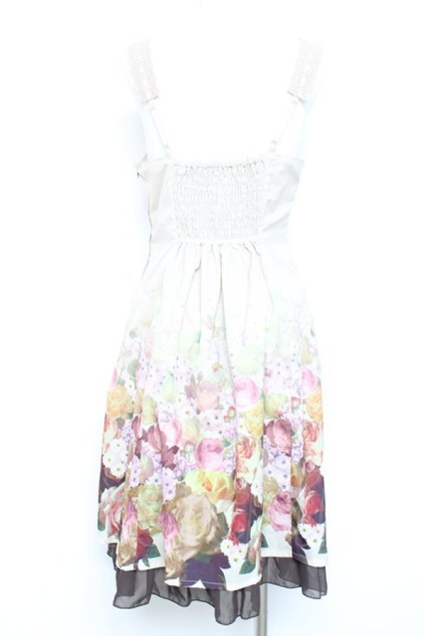 画像2: axes femme / 裾グラデ花柄ワンピース M ベージュ Y-26-02-17-086-AX-OP-SZ-ZY (2)