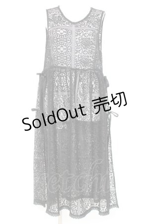 画像: axes femme / サイドリボン総レースジレ F 黒 Y-26-02-17-088-AX-OP-SZ-ZY