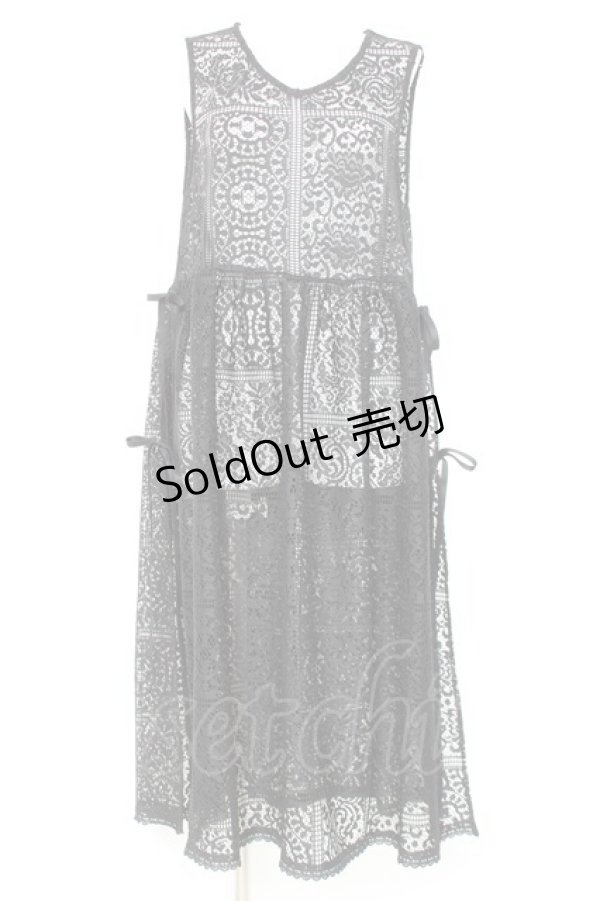 画像1: axes femme / サイドリボン総レースジレ F 黒 Y-26-02-17-088-AX-OP-SZ-ZY (1)