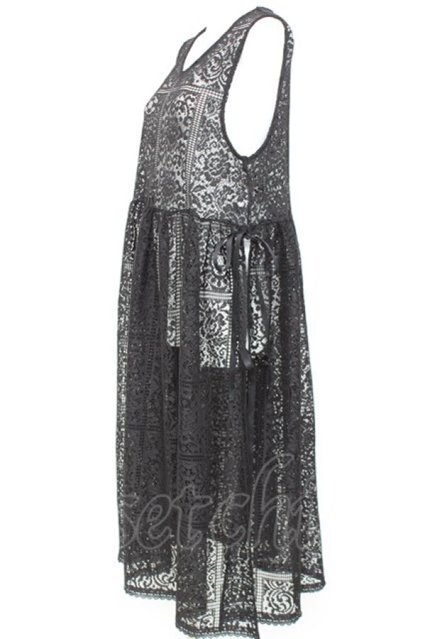 画像2: axes femme / サイドリボン総レースジレ F 黒 Y-26-02-17-088-AX-OP-SZ-ZY (2)